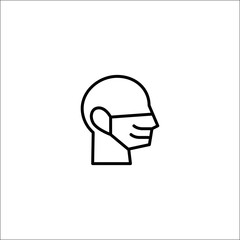 person with mask icon icon vector illustration