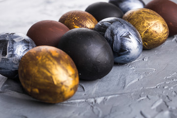 Holidays, design and modern easter concept - Black and brown easter eggs style minimalism