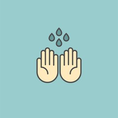 Hand wash flat vector icon. Clean hands flat vector icon