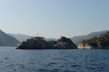 Fototapeta na wymiar Keji Island in Marmaris Bay of the Aegean
