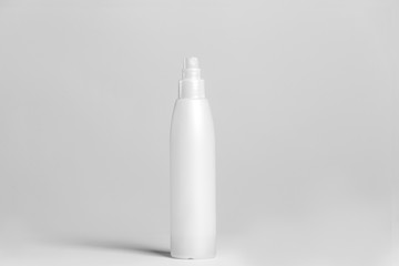 close up of a white bottle on white background with clipping path