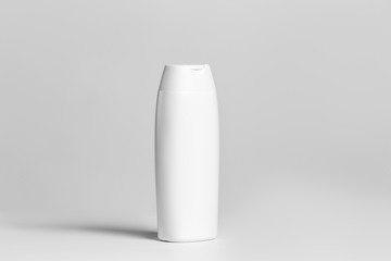close up of a white bottle on white background with clipping path