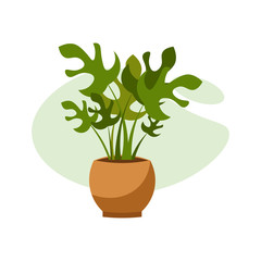 home plant illustration design element, flat icon