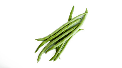 green beans isolated on white background