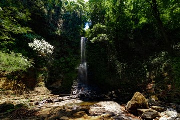 epic waterfall in jungle