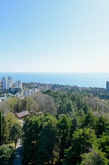 Fototapeta premium top view of the panorama of the southern city