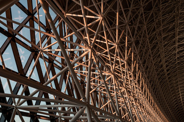 The construction made of the steel frame