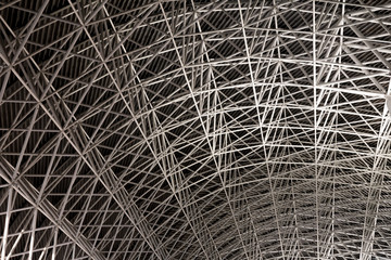 The construction made of the steel frame
