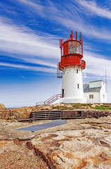 Fototapeta na wymiar Historic lighthouse at Norway