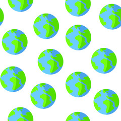  Planet Earth. Pattern from planet earth on a white background. Cute simple seamless vector illustration. Earth Day Vector April 22