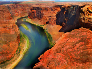 Grand Canyon and Colorado River in National Park at sunset