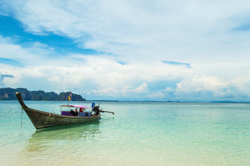 Fototapeta premium Longtail near Poda island, Krabi province, Thailand