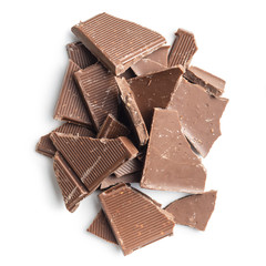 Broken milk chocolate bar