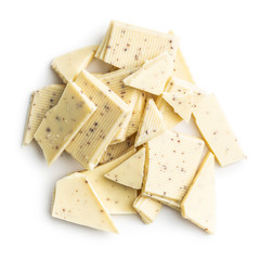 Broken white chocolate bar