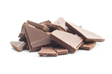 Broken milk chocolate bar