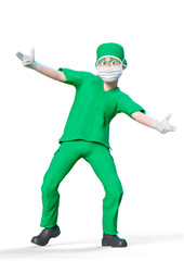 doctor cartoon in white background