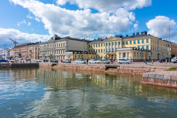 Fototapeta na wymiar Helsinki, Finland - June 2019: Helsinki embankment near Market square