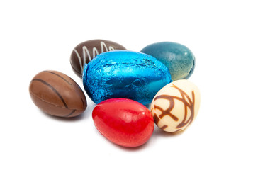chocolate easter eggs isolated