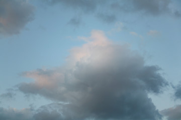 a large cloud slightly grey in a blue sky