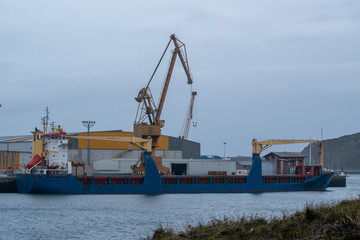 Fototapeta premium Heavy industry at the port of Avilés, Asturias, Spain