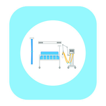 icu hospital room with respirator