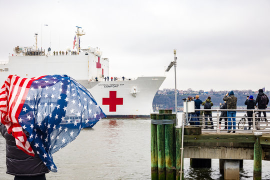 US Naval Hospital Ship Comfort In New York City