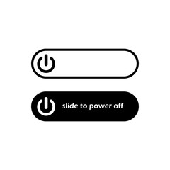 Switch toggle button Off or round button. Power switch icon. Button symbol sign in black, white, colour design concept on isolated white background. EPS 10 vector.