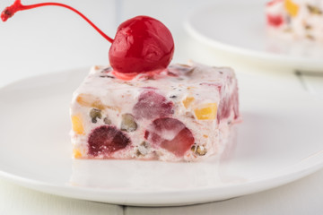 Homemade frozen fruit salad.