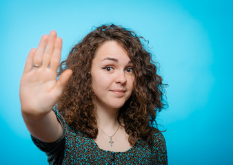 Stop gesture girl