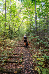 hiking in the forest