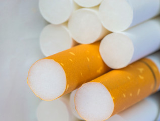 Yellow filter cigarette macro