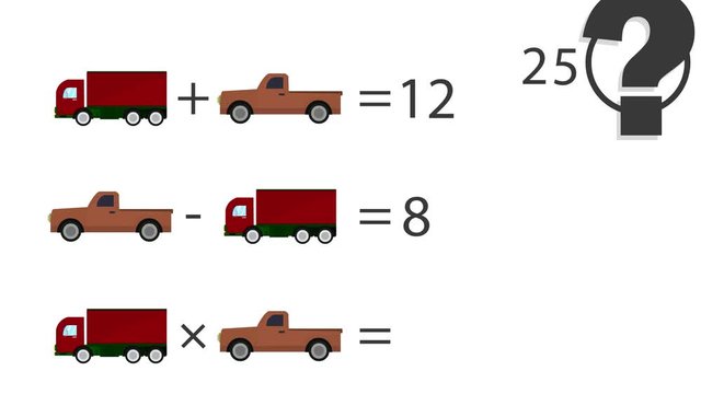 Counting games for children and adults. Educational math game. Result. Crossword puzzle for social networking. A riddle with numbers.
