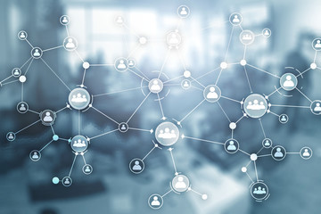 Social network structure. Icon people. Business connections concept.