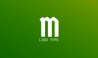 M Letter Logo Design On Green and Light Yellow Gradient Background