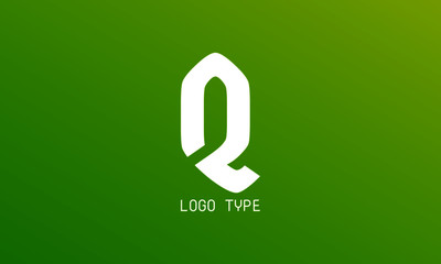 Logo Design Letter Q On Green and Light Yellow Gradient Background