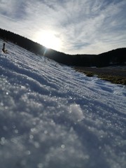 frozen lake in winter