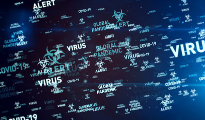 Covid-19 virus global pandemic alert vortex background