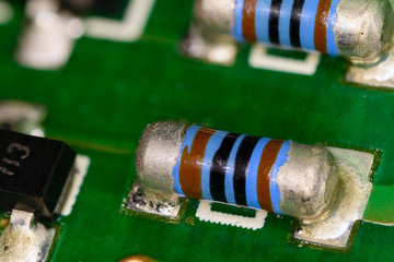 Resistance tinned on the motherboard.