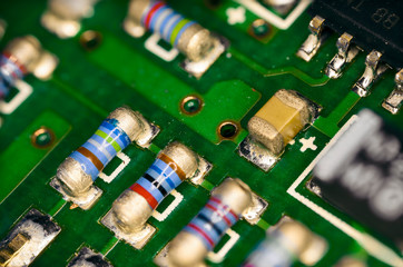 Resistance tinned on the motherboard.