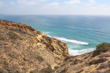 Cliff off of the pacific ocean in California