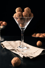 dark chocolate cocoa truffles