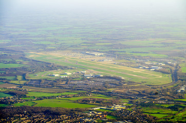 Aerial view of International Stansted Airport, London