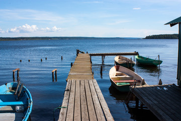 wooden jetty on the lake