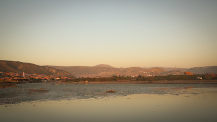 Fototapeta premium moroccan oasis in sunset light