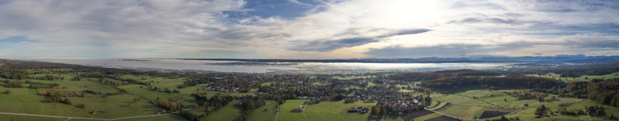 diessen aerial panorama ammersee sky