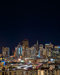Night image overlooking San Francisco city.