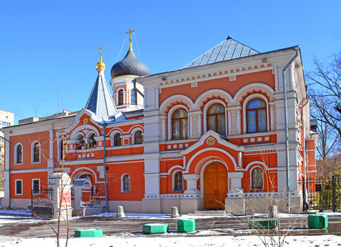 In 1760-1767, a two-story stone house of the Archimandrite of the Trinity-Sergius Lavra was built on the territory of the courtyard, designed by the architect Vasily Yakovlev. Russia, Moscow, March 20