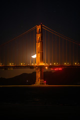 Golden Gate Bridge at moonset
