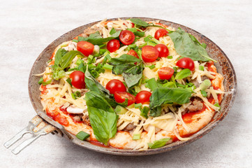 Homemade pizza before baking