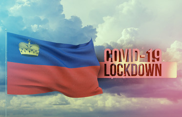 Coronavirus outbreak and coronaviruses influenza lockdown concept with flag of Liechtenstein....